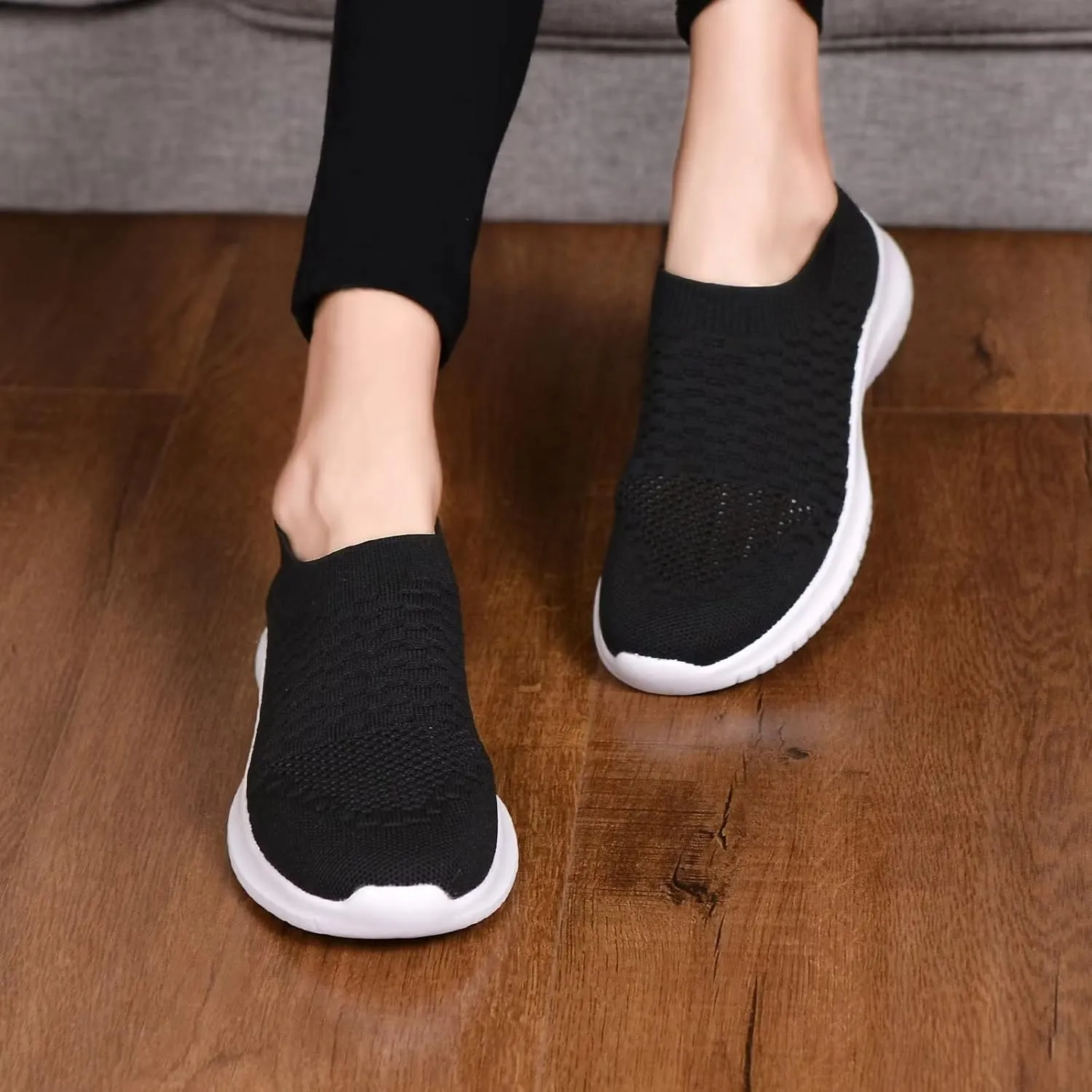 TIOSEBON Women's Athletic Walking Shoes Slip On Casual Mesh-Comfortable Tennis Workout Sneakers