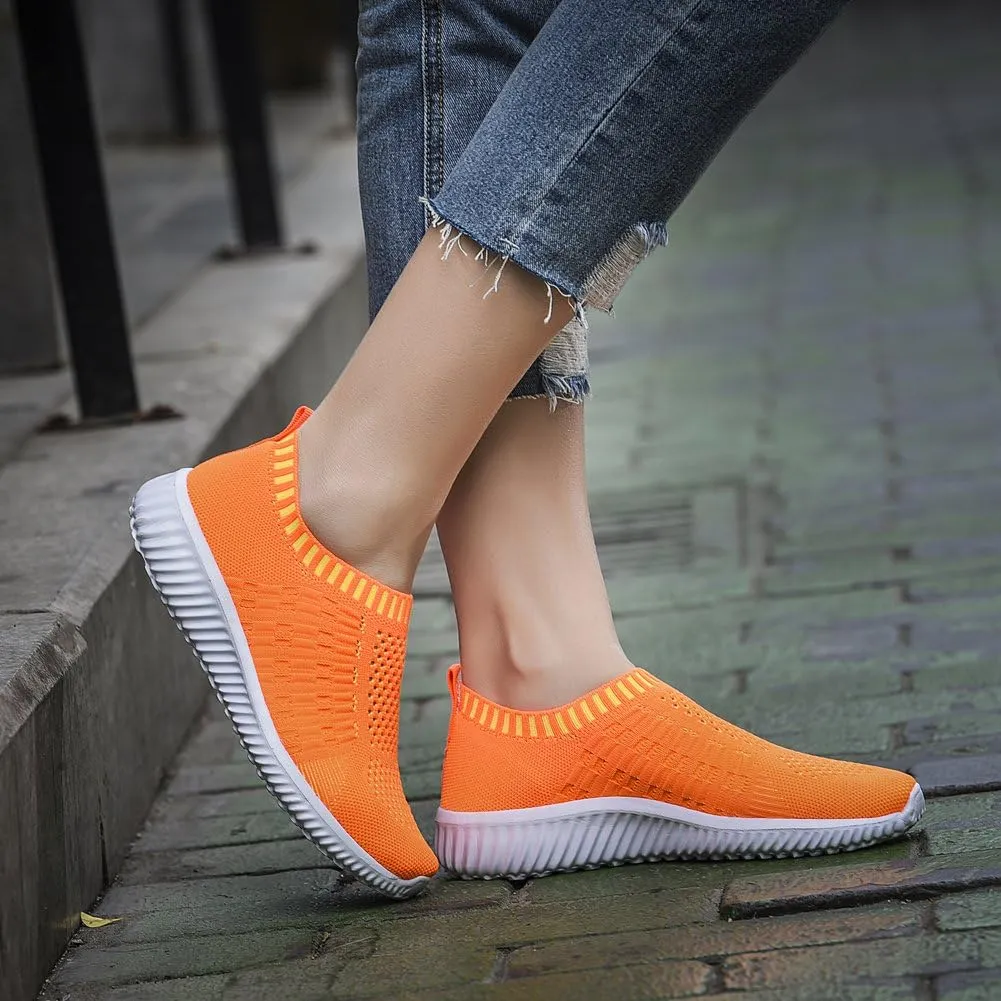 TIOSEBON Women's Athletic Walking Shoes Slip On Casual Mesh-Comfortable Tennis Workout Sneakers