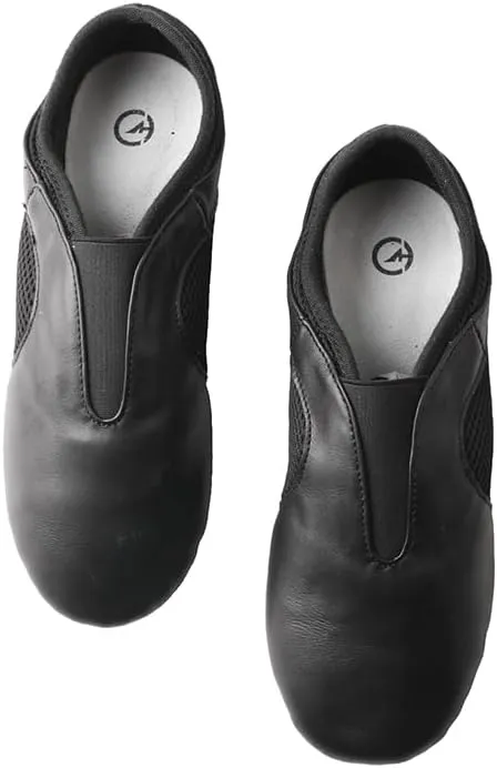 TMA EYES Slip On Leather Jazz Dance Shoes for Girls