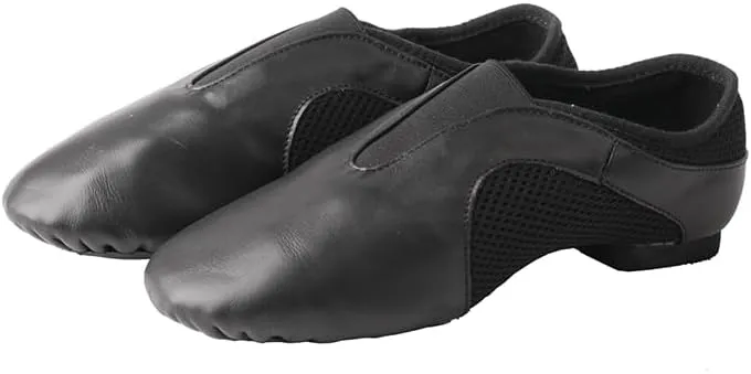 TMA EYES Slip On Leather Jazz Dance Shoes for Girls