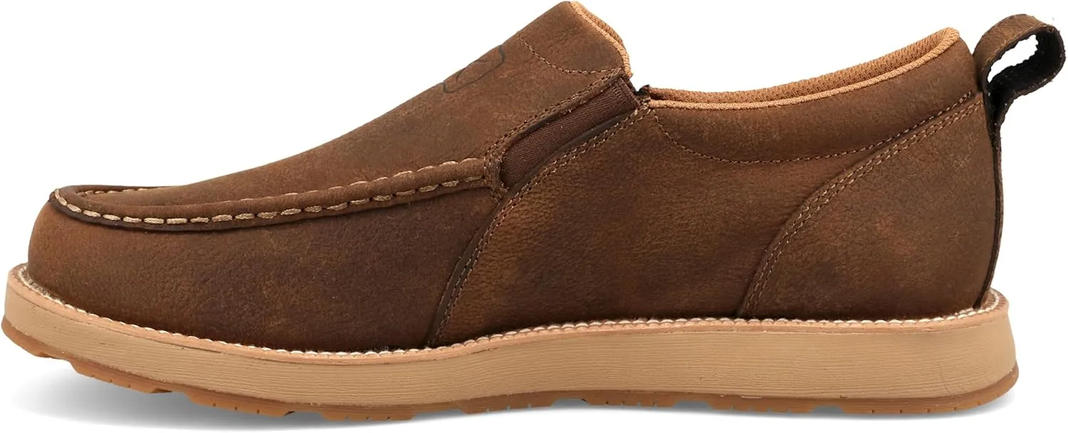 Twisted X Men's CellStretch Wedge Sole Slip-On, Moc Toe with CellStretch