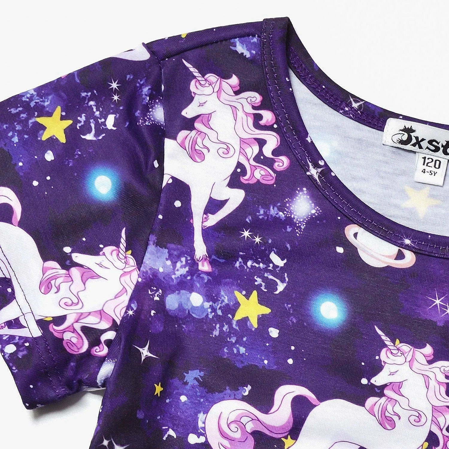Unicorn Dresses for Girls Summer Swing Short Sleeve Casual Clothes for Kids