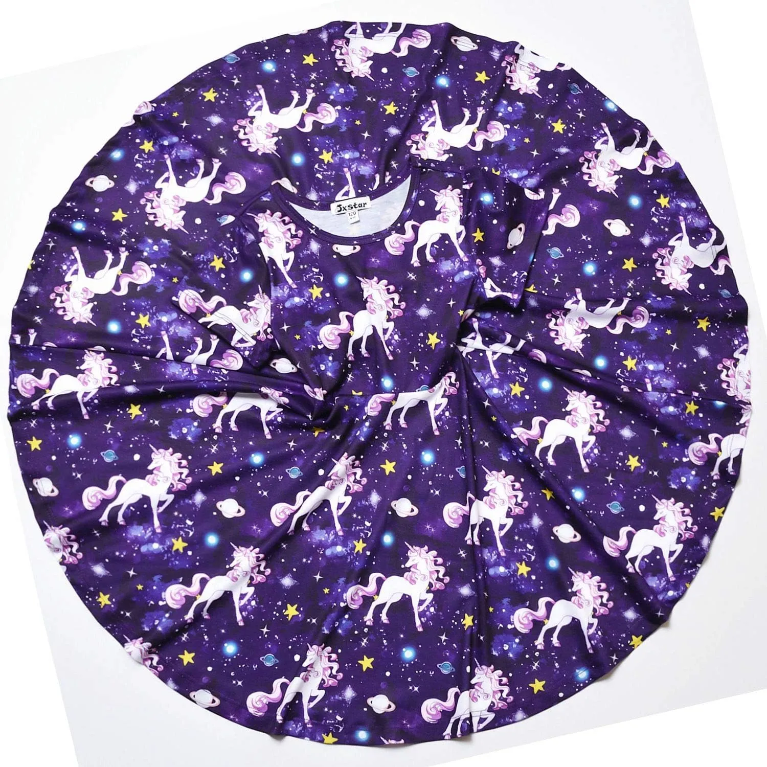 Unicorn Dresses for Girls Summer Swing Short Sleeve Casual Clothes for Kids