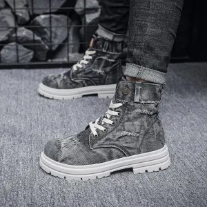 Unisex casual ankle boots fashionable street style with lace-up closure durable PVC sole and EVA lining all-season comfort cowboy boots shoes