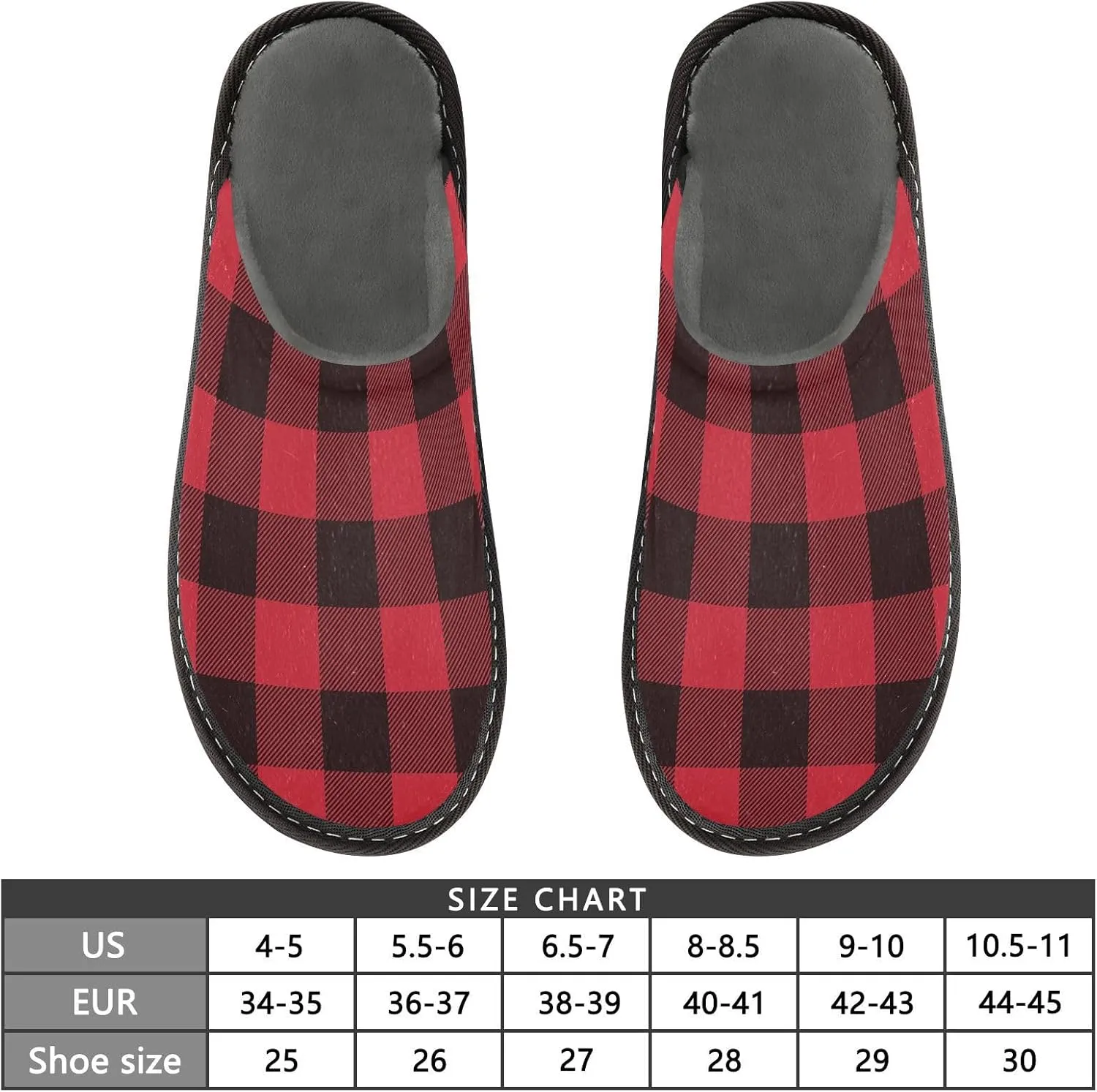Unisex Fuzzy Foam Slippers Non-Skid Slip-on Soft Warm Sole Fleece Shoes 4-11