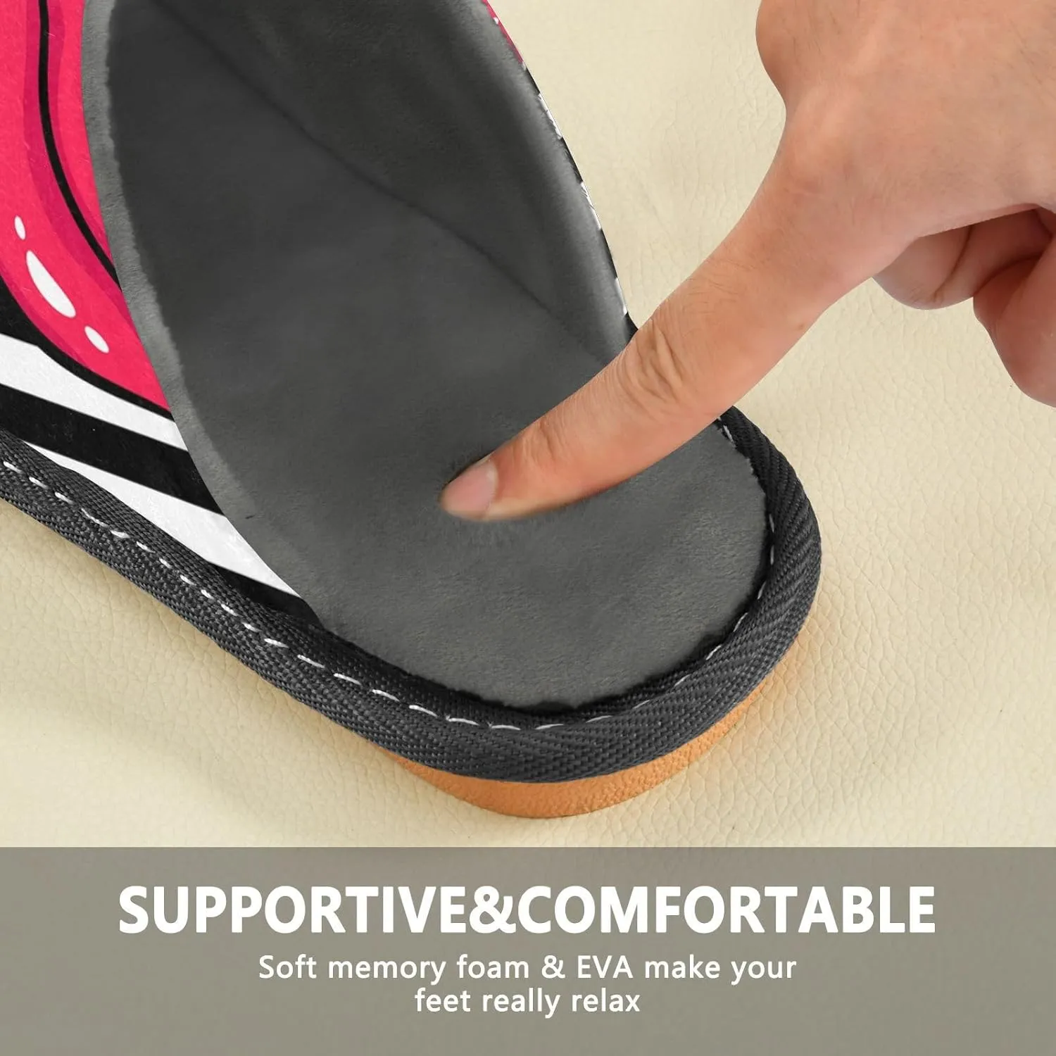 Unisex Fuzzy Foam Slippers Non-Skid Slip-on Soft Warm Sole Fleece Shoes 4-11