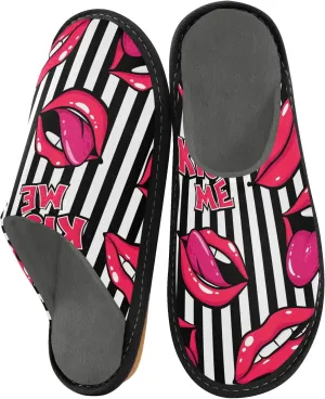 Unisex Fuzzy Foam Slippers Non-Skid Slip-on Soft Warm Sole Fleece Shoes 4-11