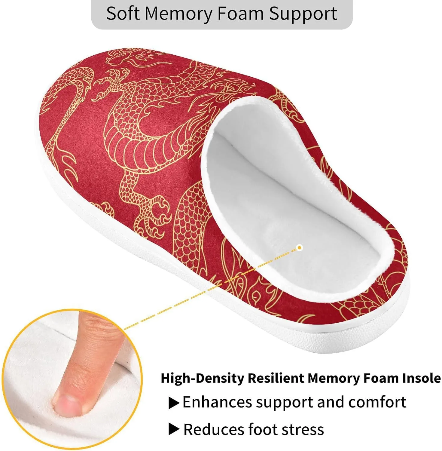 Unisex Memory Foam Slippers Non-Skid Slip-on Soft Warm Sole Fleece Shoes 6-17
