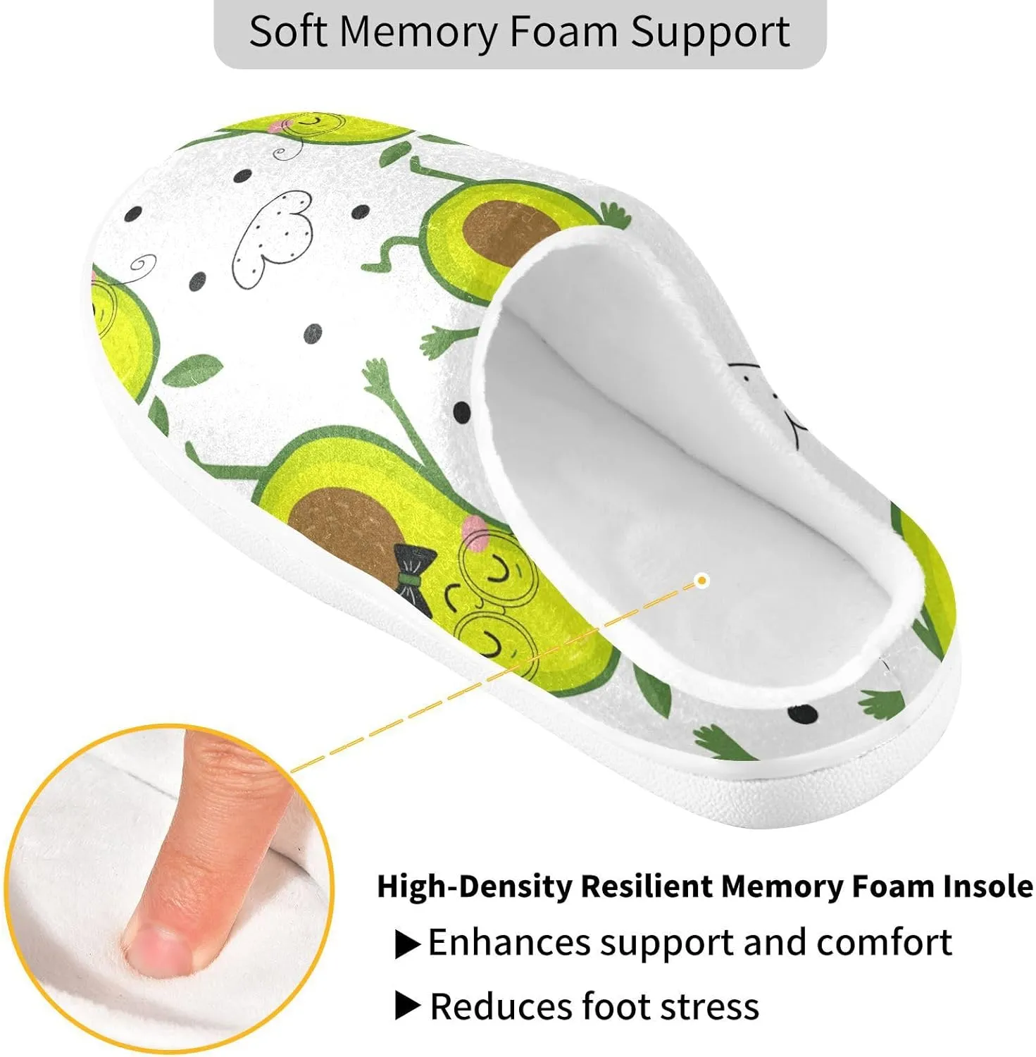 Unisex Memory Foam Slippers Non-Skid Slip-on Soft Warm Sole Fleece Shoes 6-17
