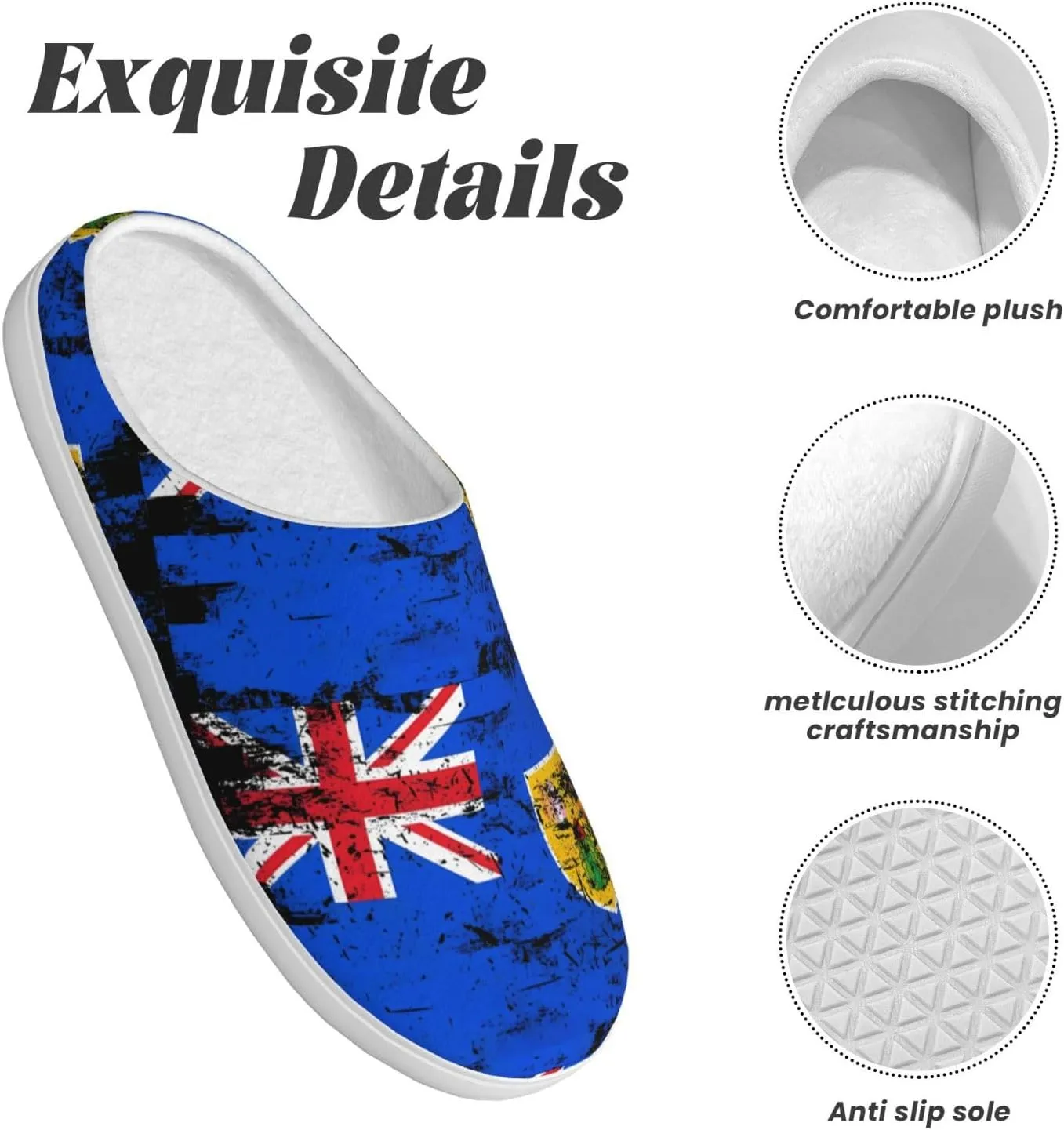 Unisex Slippers Winter Warm Non-Slip Fluffy Slippers Slip-On Plush Slippers House Slippers For Women Men Shoes Gifts