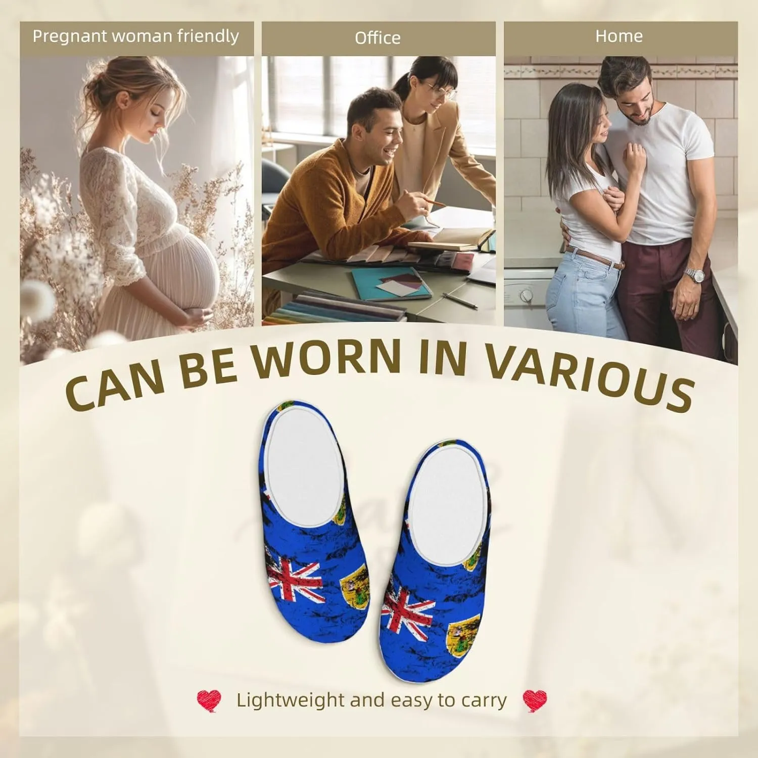 Unisex Slippers Winter Warm Non-Slip Fluffy Slippers Slip-On Plush Slippers House Slippers For Women Men Shoes Gifts