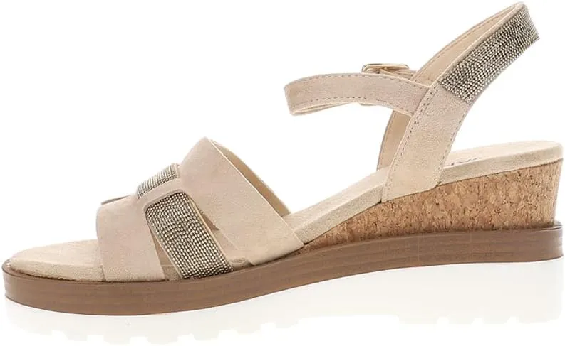 VANELi Womens Caitlin Ankle Strap Casual Sandals Casual Mid Heel 2-3" - Beige
