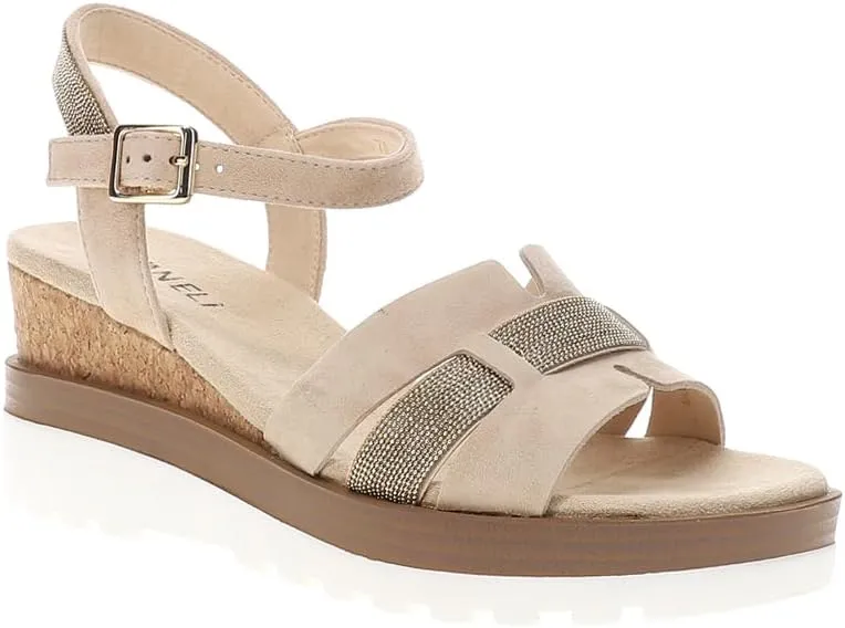 VANELi Womens Caitlin Ankle Strap Casual Sandals Casual Mid Heel 2-3" - Beige