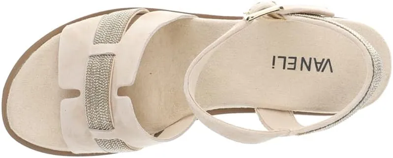 VANELi Womens Caitlin Ankle Strap Casual Sandals Casual Mid Heel 2-3" - Beige
