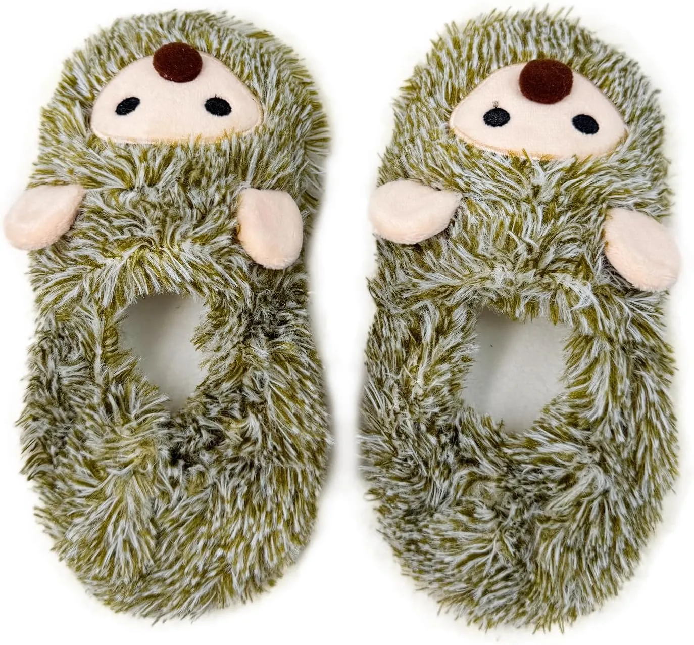 Vegove Cute Plush Animal Slippers for Toddlers, Cozy Fuzzy Non-Slip Indoor House Slipper Socks Soft Cartoon Slipper Shoes for Kids