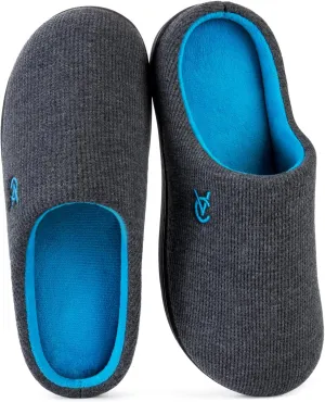 VeraCosy Women's Two-Tone Slippers Soft Comfy Knit Memory Foam Non-slip Indoor House Shoes