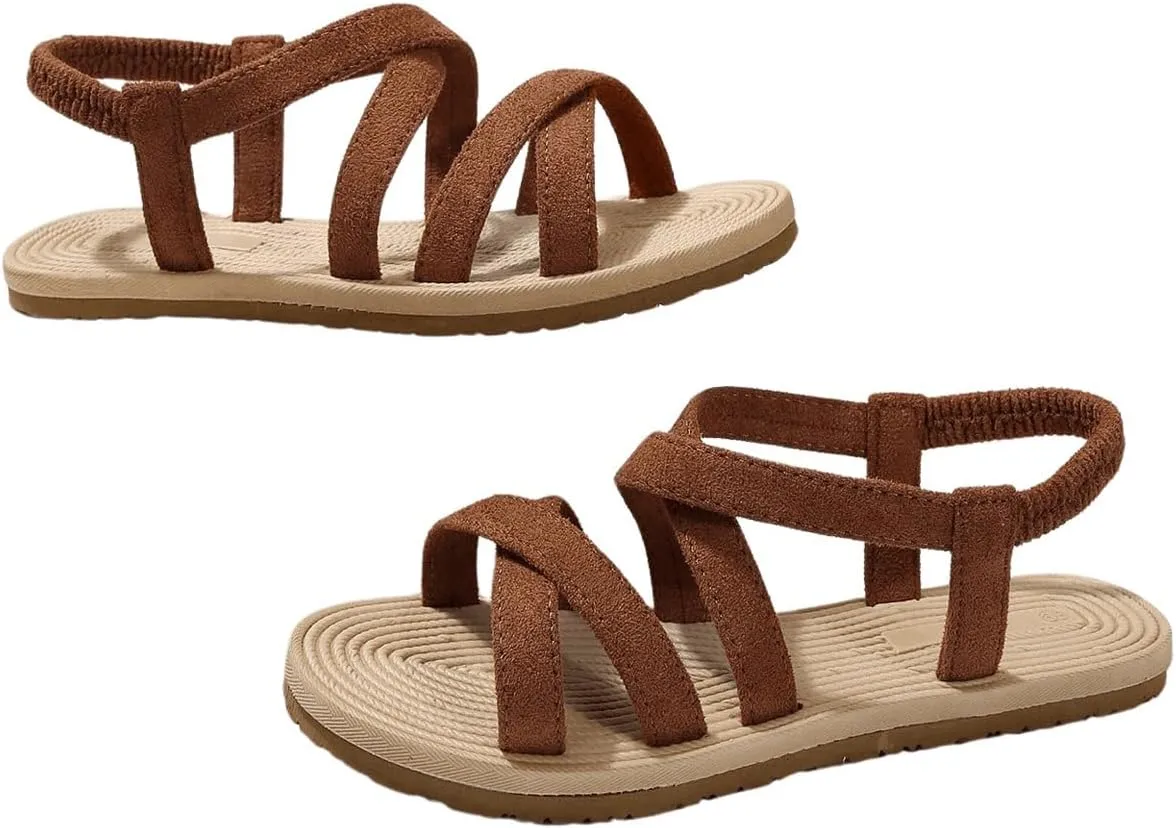Verdusa Women's Casual Cross Woven Sandals Vacation Summer Beach Flat Sandals Shoes