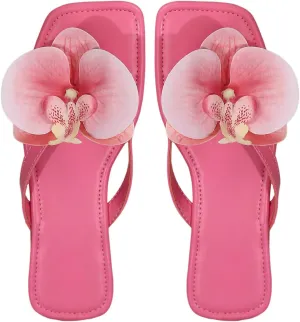 Verdusa Women's Flower Thong Sandals Flip Flops Summer Beach Slides
