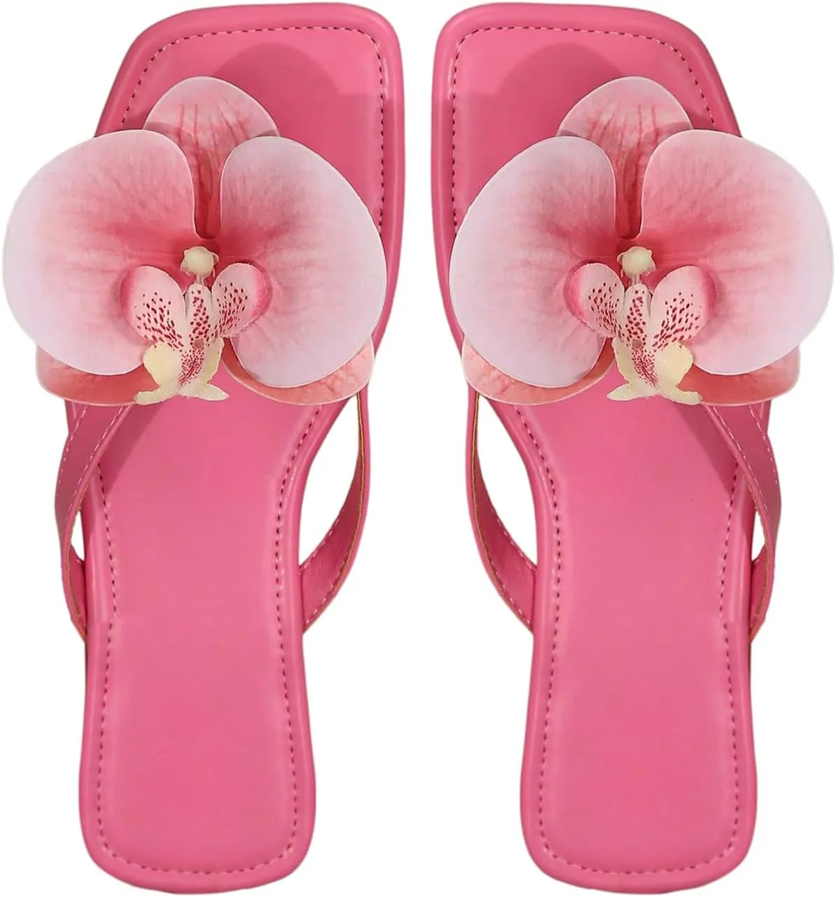 Verdusa Women's Flower Thong Sandals Flip Flops Summer Beach Slides