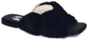 VHNY | Knotted Faux Fur Slippers | Multi | Size 8