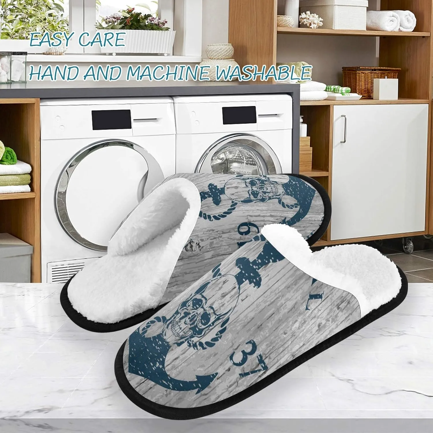 visesunny Slippers for Women Mens Funny Winter Warm Memory Foam Cotton Home Slippers Soft Plush Fleece Slip on House Slippers Unisex