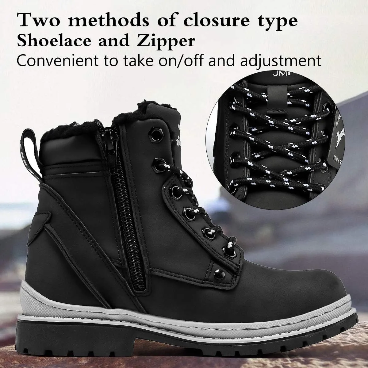 VITUOFLY Boys Hiking Boots Kids Hiking Shoes Girls Outdoor Warm Winter Snow Boots Adventure Trekking Shoes Anti-skid Sneakers Steel Buckle Durable Comfortable