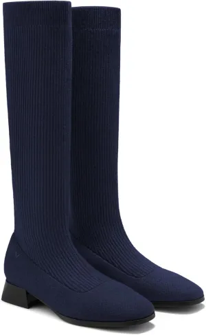 VIVAIA Tara Pro Women's Water Repellent Wool Knee-High Boots Slip on Square-Toe Booties 1.18'' Block Heel Booties Lady Dress Short Winter Fall Boots