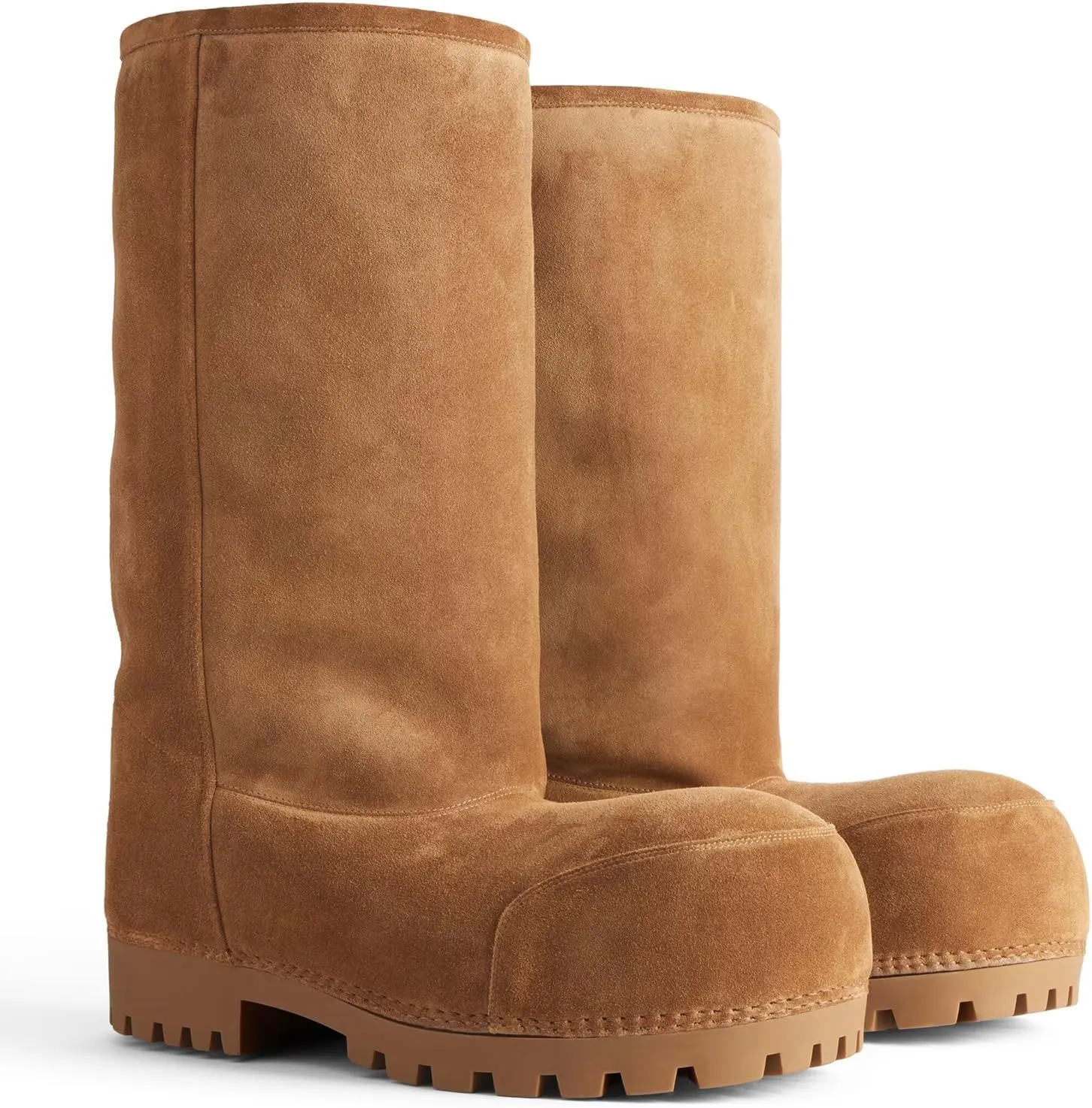 VOMIRA Suede Platform Snow Boots for Women Classic Round Toe Fur Hippy Winter Boots Slip On Knee High Boots Women Brown Boots Comfortable Chunky Heel Trending Shoes