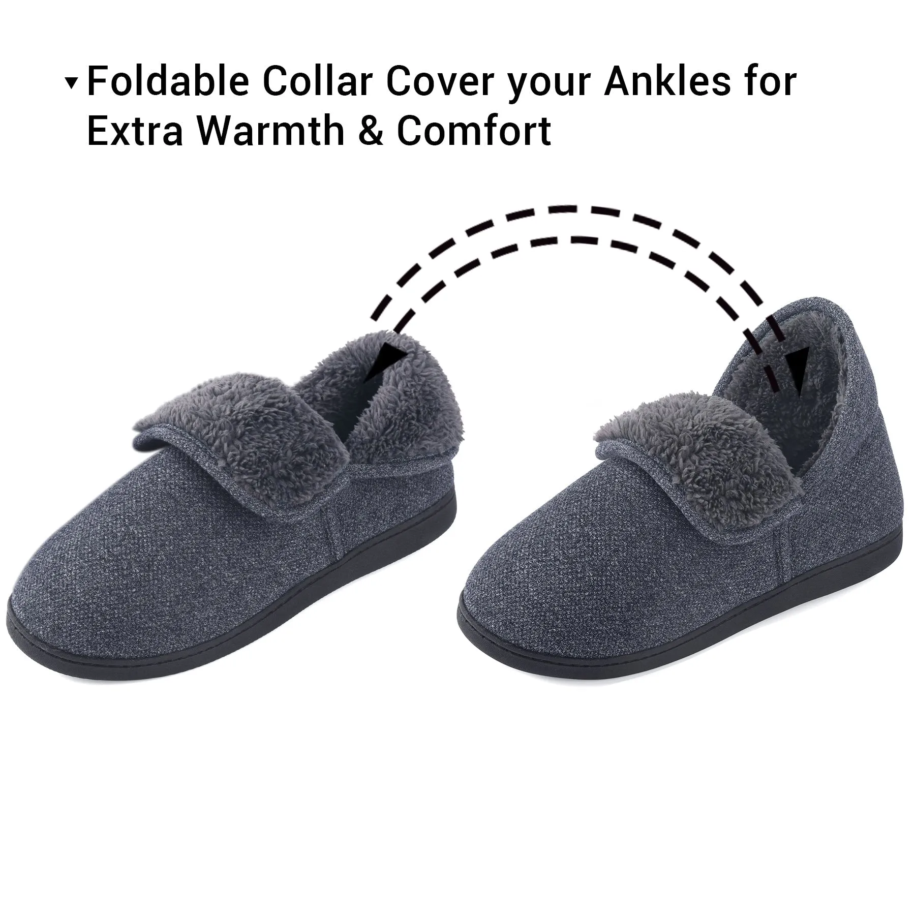 VONMAY Men's Fuzzy Slippers Memory Foam Booties Comfy House Shoes