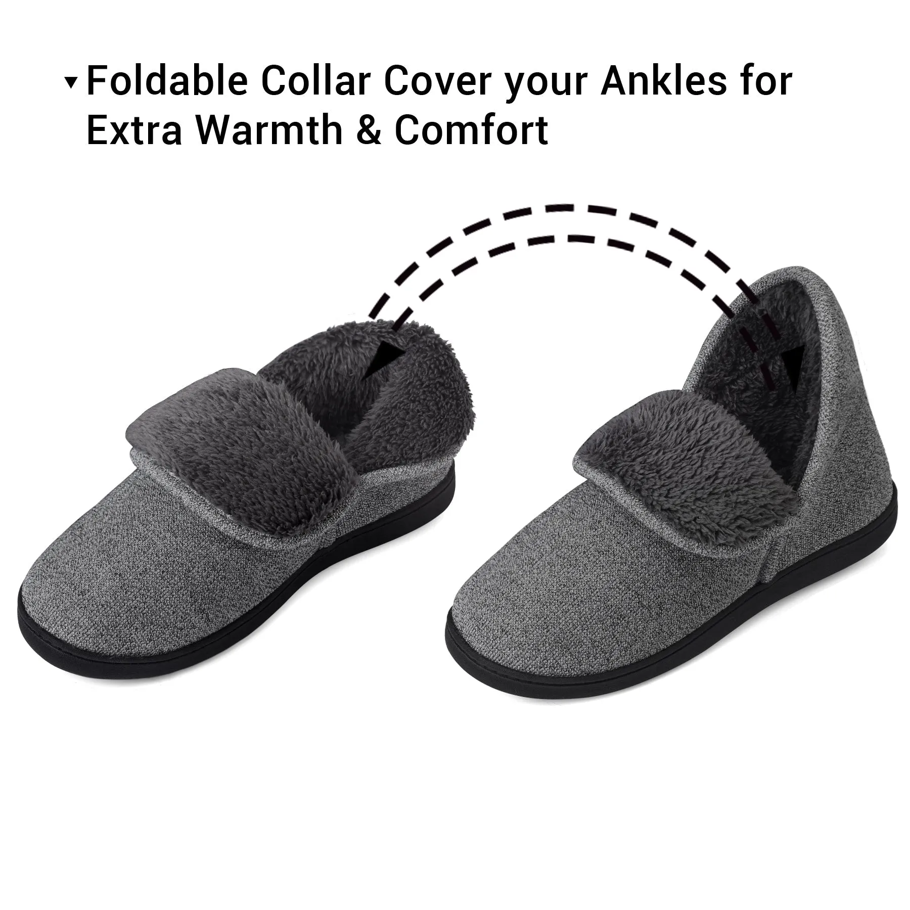 VONMAY Men's Fuzzy Slippers Memory Foam Booties Comfy House Shoes