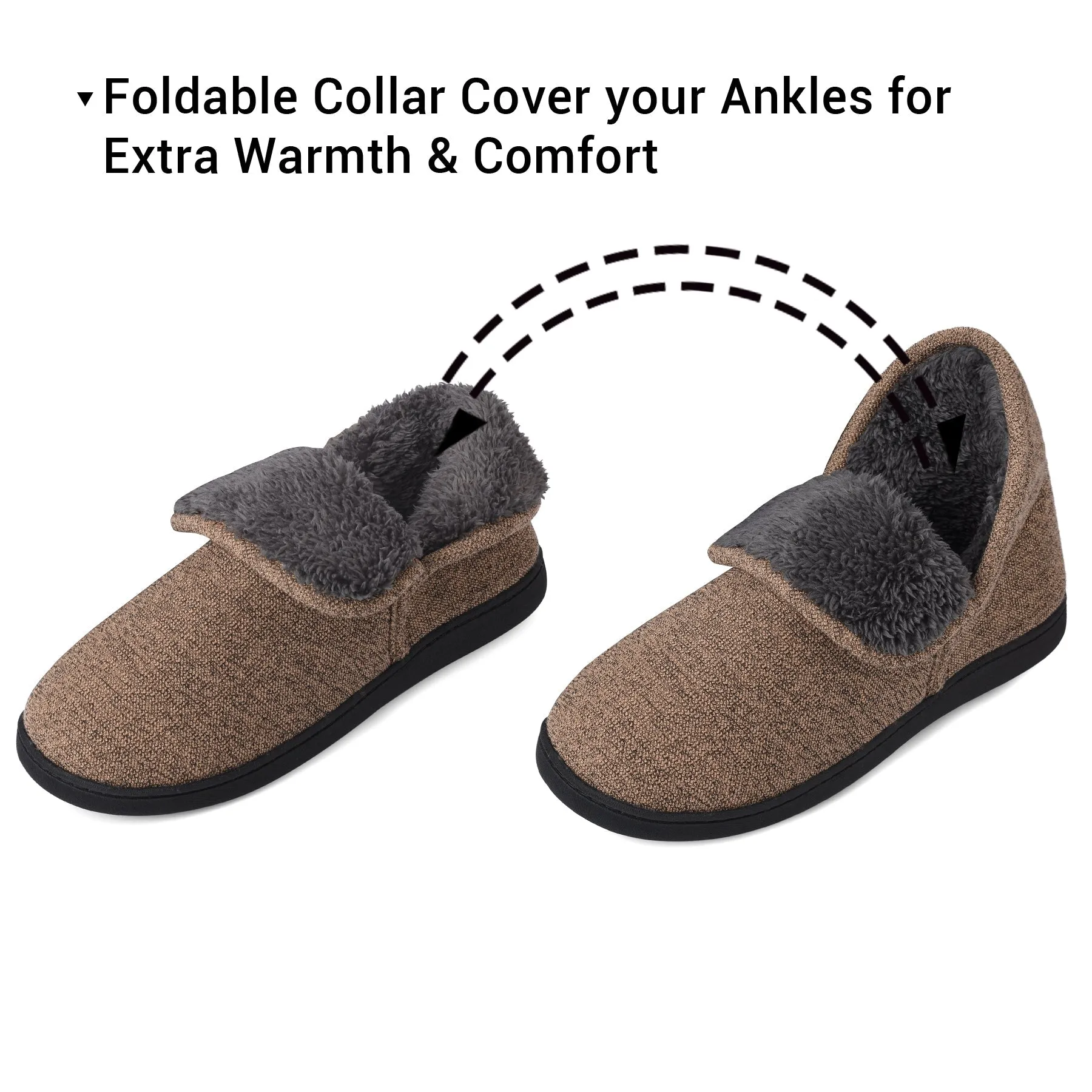 VONMAY Men's Fuzzy Slippers Memory Foam Booties Comfy House Shoes