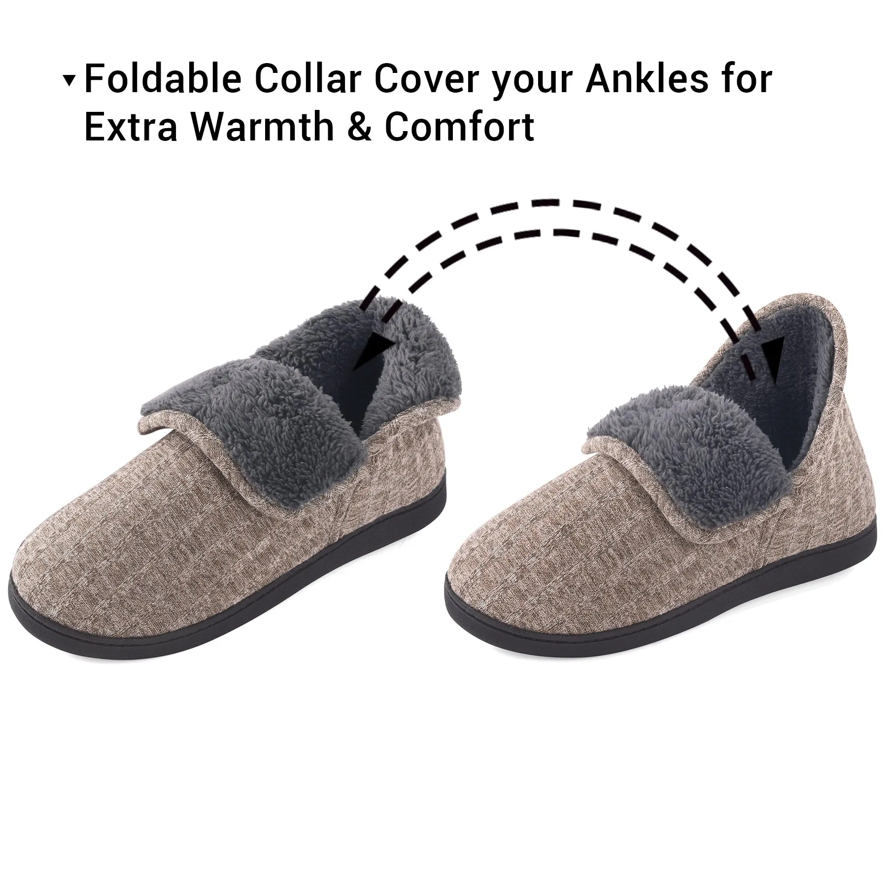 VONMAY Men's Fuzzy Slippers Memory Foam Booties Comfy House Shoes