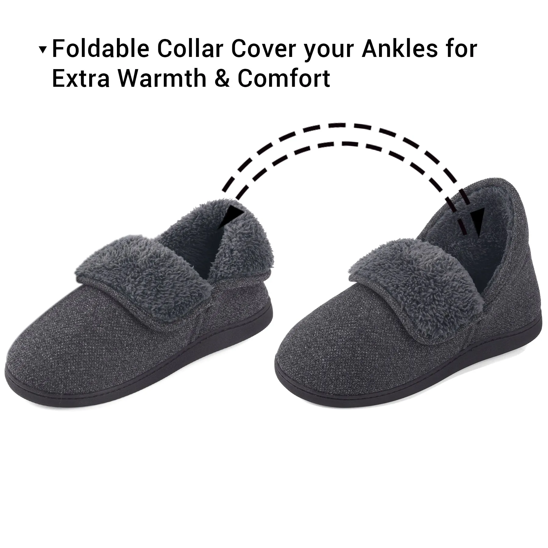 VONMAY Men's Fuzzy Slippers Memory Foam Booties Comfy House Shoes
