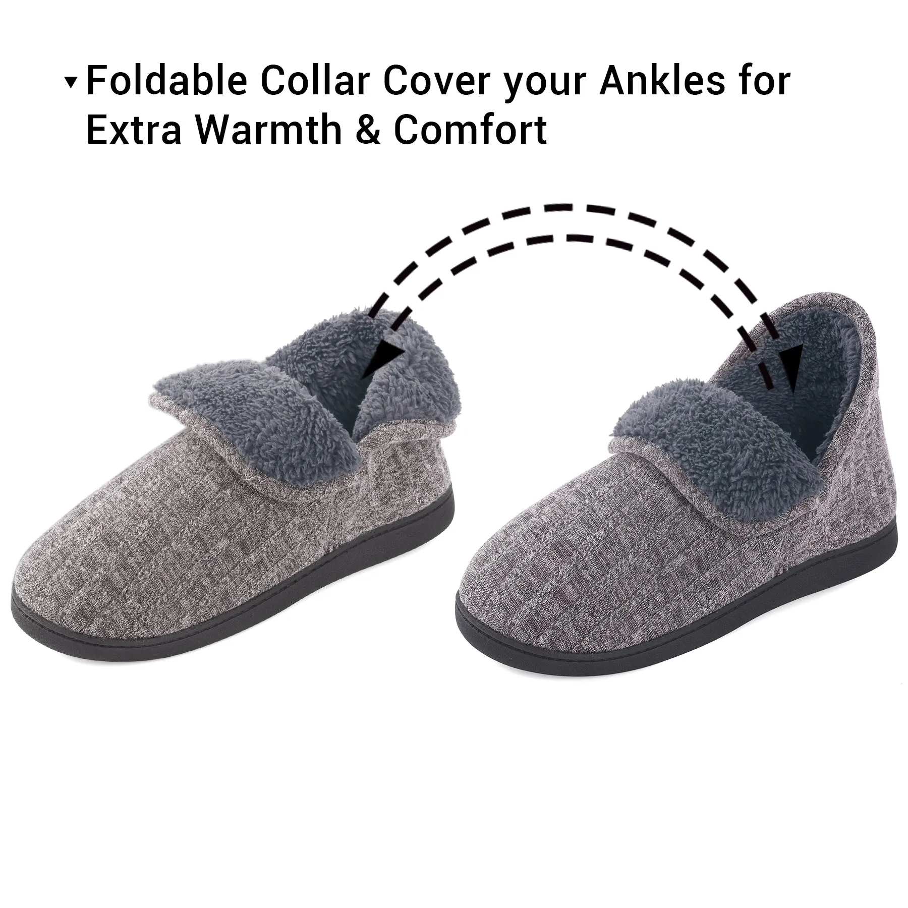VONMAY Men's Fuzzy Slippers Memory Foam Booties Comfy House Shoes