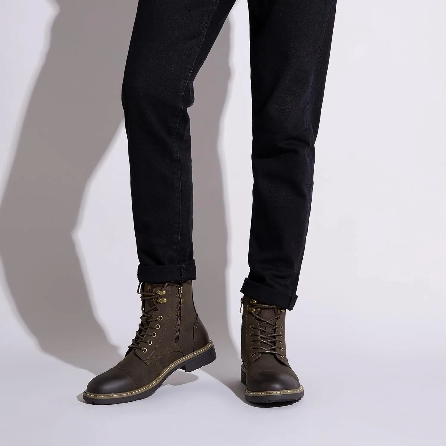 Vostey Mens Boots Motorcycle Casual Boots For Men