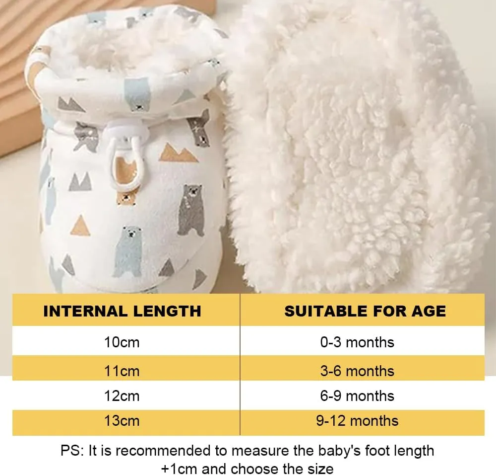 Warm Fur Baby Boots, 2024 New Warm Cozy Fleece Baby Booties, Winter Snow Anti-Slip Soft Sole Warm Sock Shoes