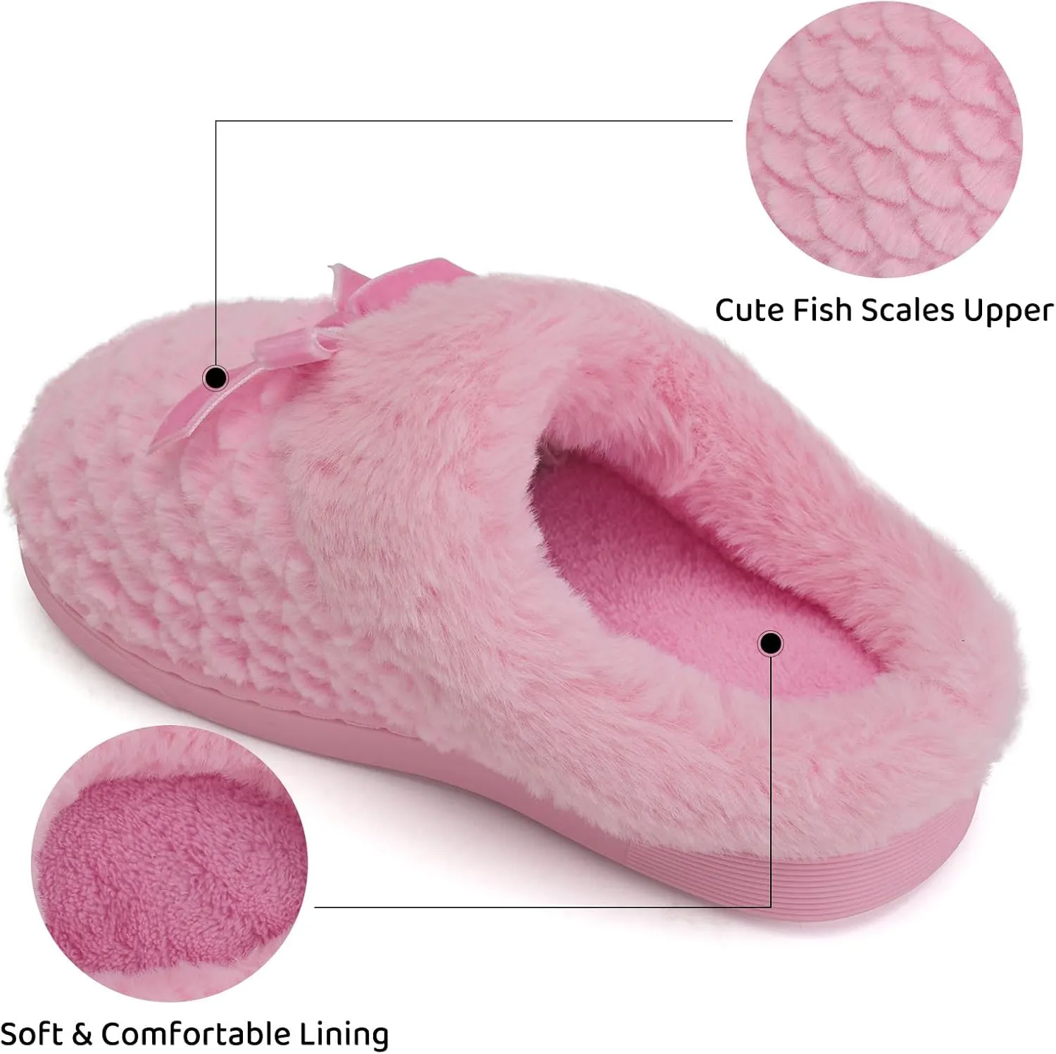 WateLves Girls Slippers Kids Slip On Winter House Shoes Anti-Slip Soft Coral Fleece Slipper for Indoor & Outdoor