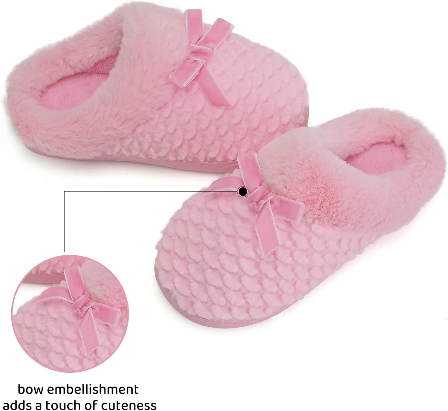 WateLves Girls Slippers Kids Slip On Winter House Shoes Anti-Slip Soft Coral Fleece Slipper for Indoor & Outdoor