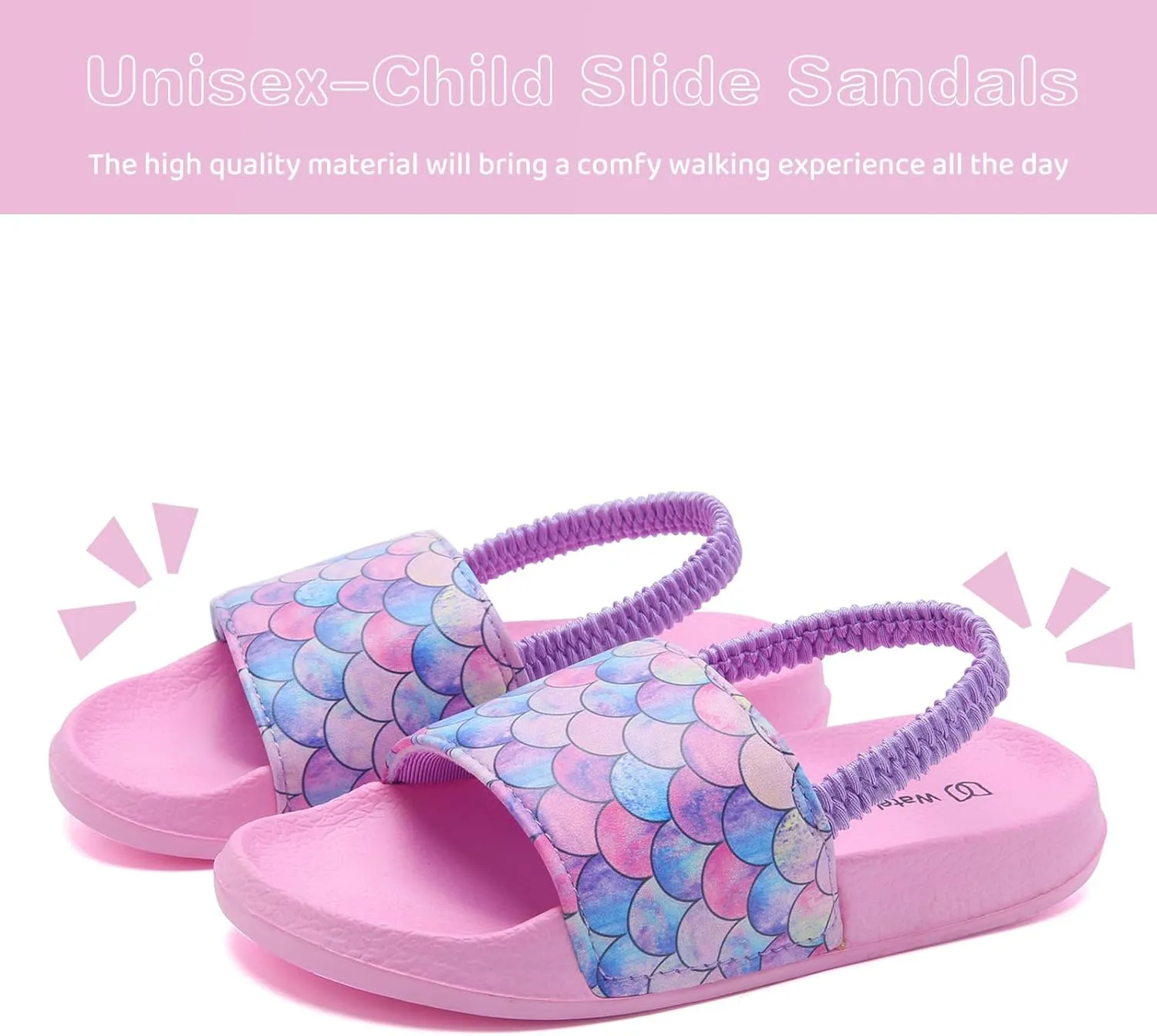WateLves Toddler Boys Girls Slides Sandals for Swim Beach Kids Water Shoes Casual Slippers