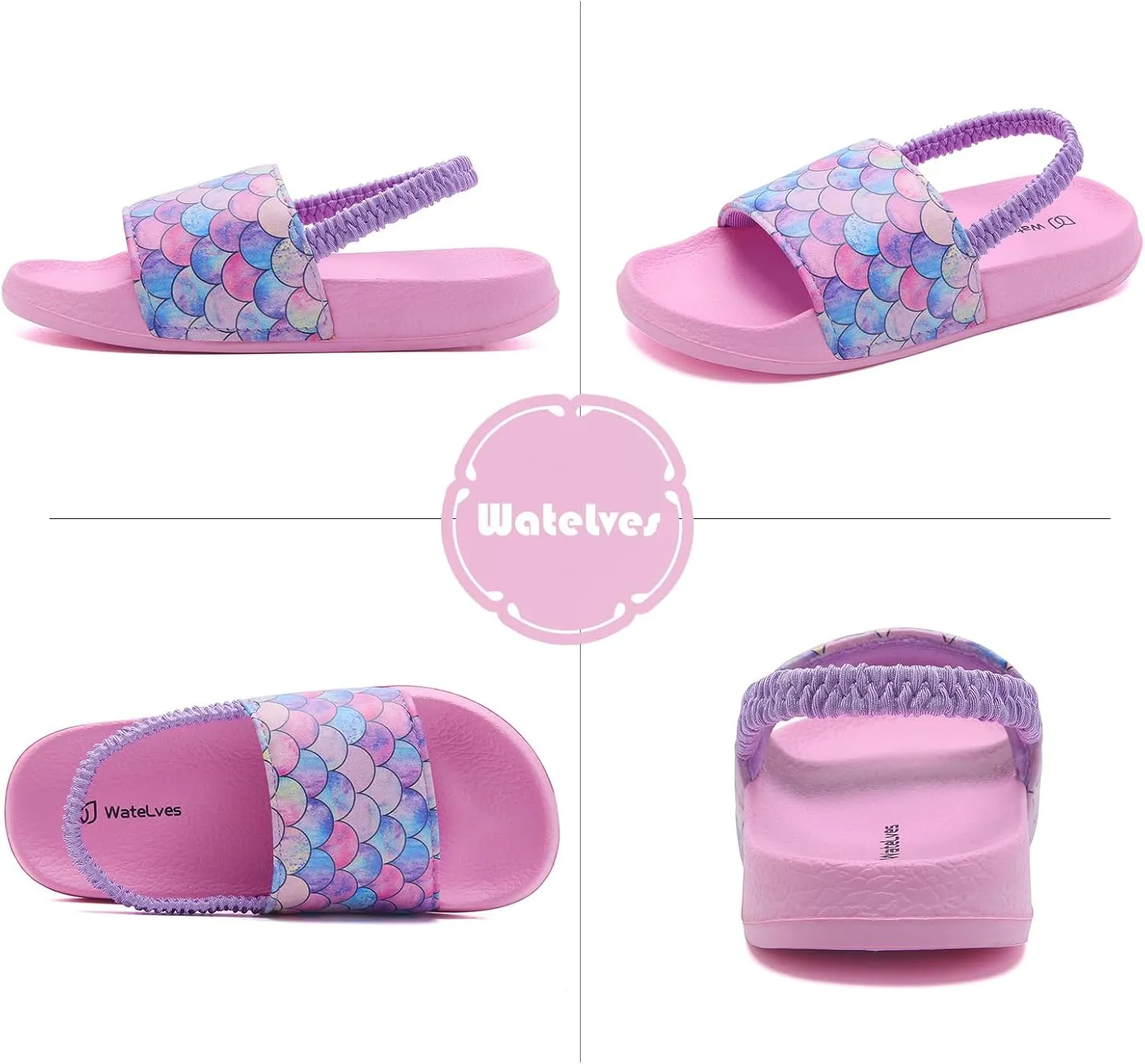 WateLves Toddler Boys Girls Slides Sandals for Swim Beach Kids Water Shoes Casual Slippers