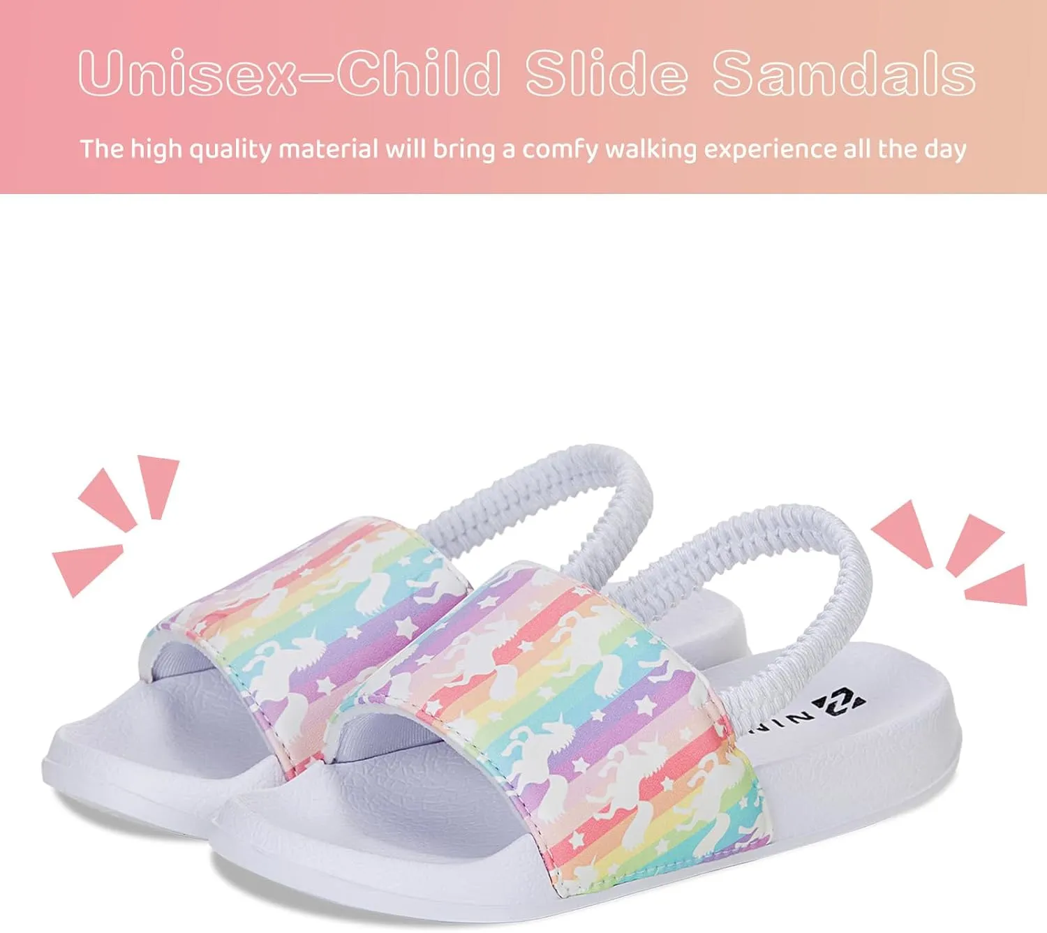 WateLves Toddler Boys Girls Slides Sandals for Swim Beach Kids Water Shoes Casual Slippers