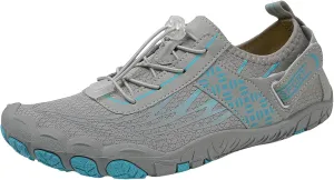 Water Shoes for Women Men Comfy Barefoot Hiking Shoes with Non Slip Cushion Sole Casual Quick-Dry Amphibious Shoe for Men Women Summer Wear with Adjustable Lace for Kayaking Boating Surfing Walking
