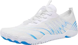 Water Shoes for Women Men Comfy Barefoot Hiking Shoes with Non Slip Cushion Sole Casual Quick-Dry Amphibious Shoe for Men Women Summer Wear with Adjustable Lace for Kayaking Boating Surfing Walking