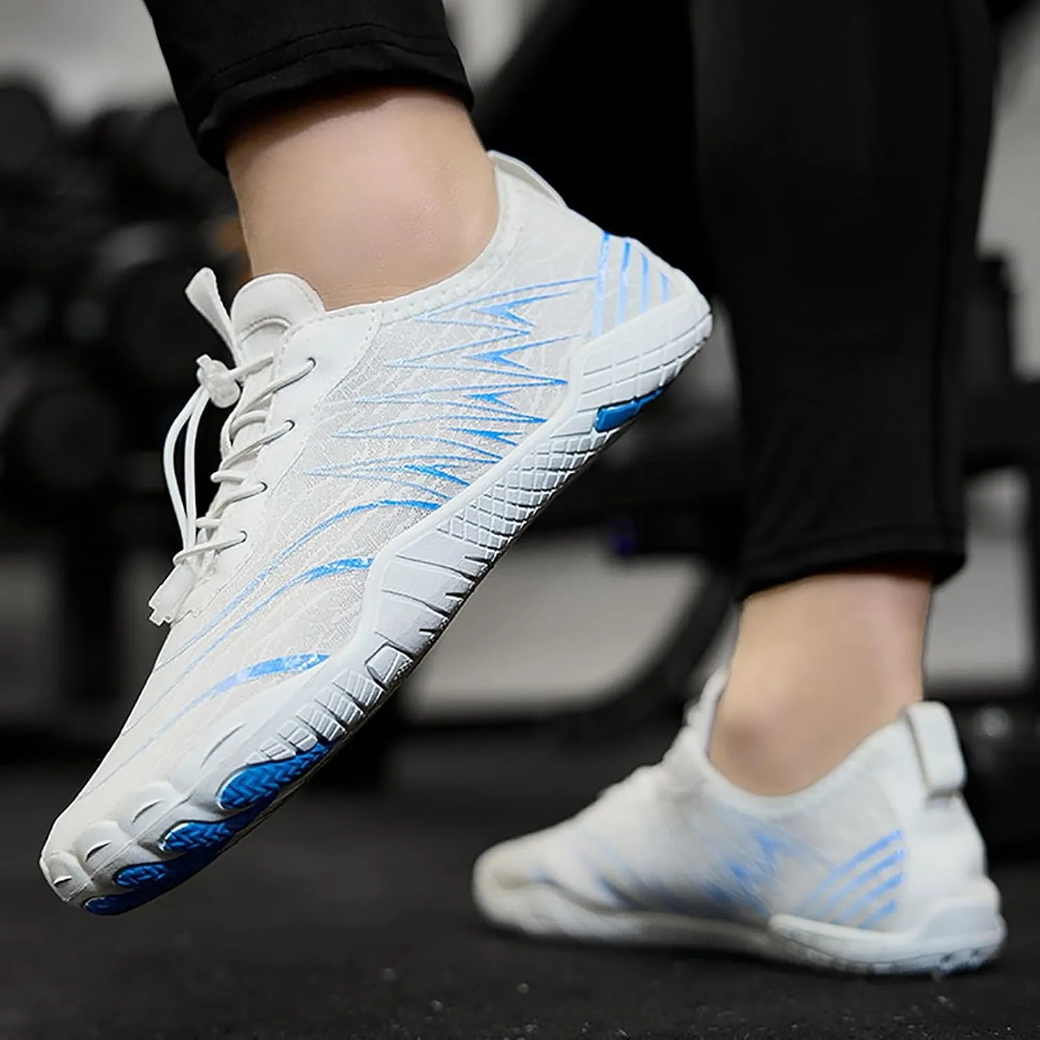 Water Shoes for Women Men Comfy Barefoot Hiking Shoes with Non Slip Cushion Sole Casual Quick-Dry Amphibious Shoe for Men Women Summer Wear with Adjustable Lace for Kayaking Boating Surfing Walking