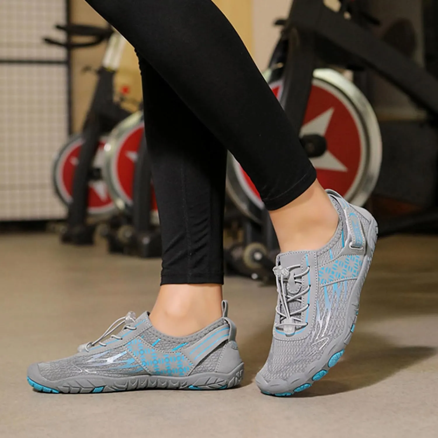 Water Shoes for Women Men Comfy Barefoot Hiking Shoes with Non Slip Cushion Sole Casual Quick-Dry Amphibious Shoe for Men Women Summer Wear with Adjustable Lace for Kayaking Boating Surfing Walking