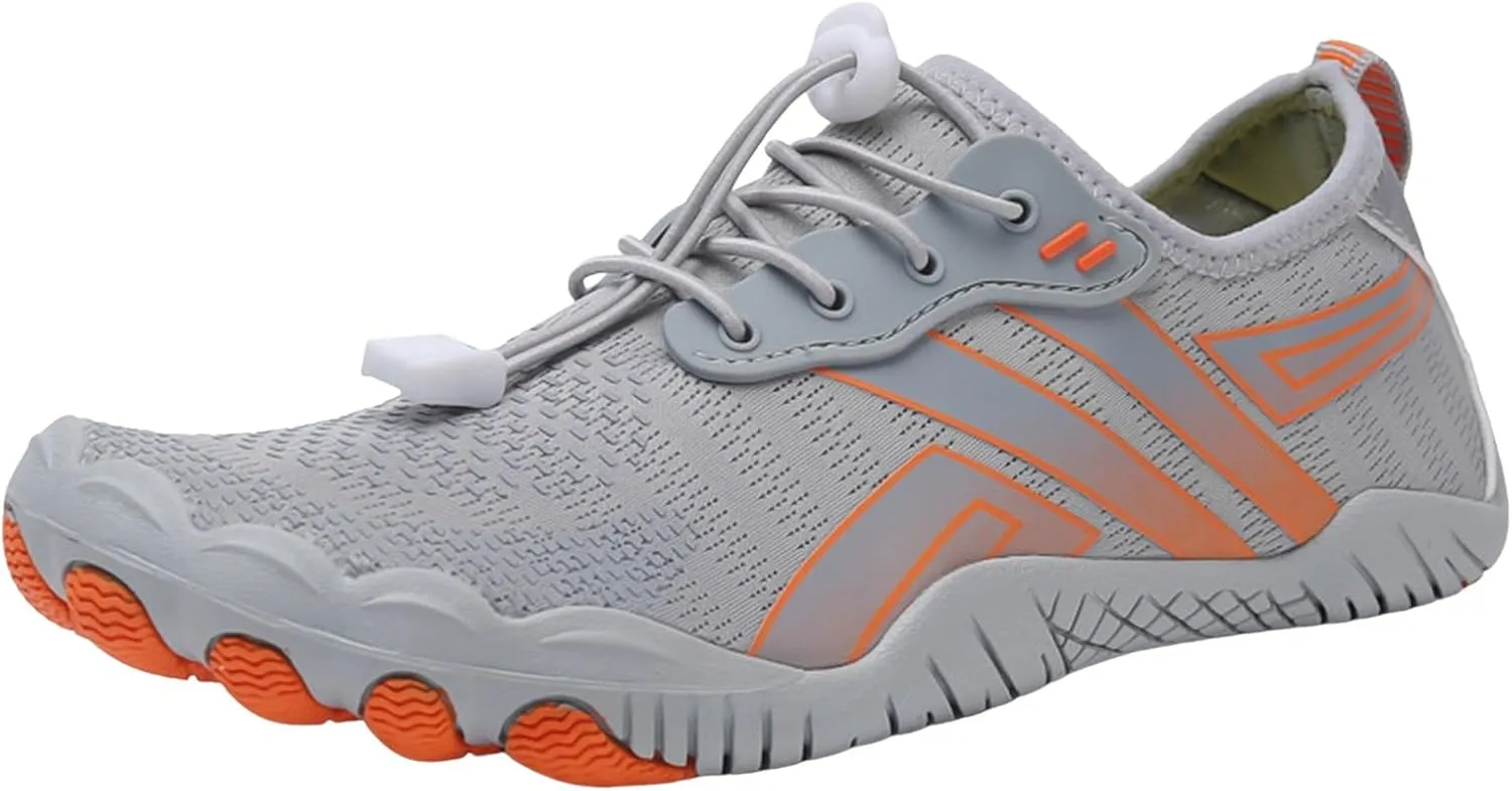 Water Shoes for Women Men Quick-Dry Swim Beach Barefoot River Aqua Shoes for Hiking Boating Wading Surfing Sand Volleyball Non Slip Indoor Yoga Boxing Fitness Sneakers with Adjustable Lace Adult