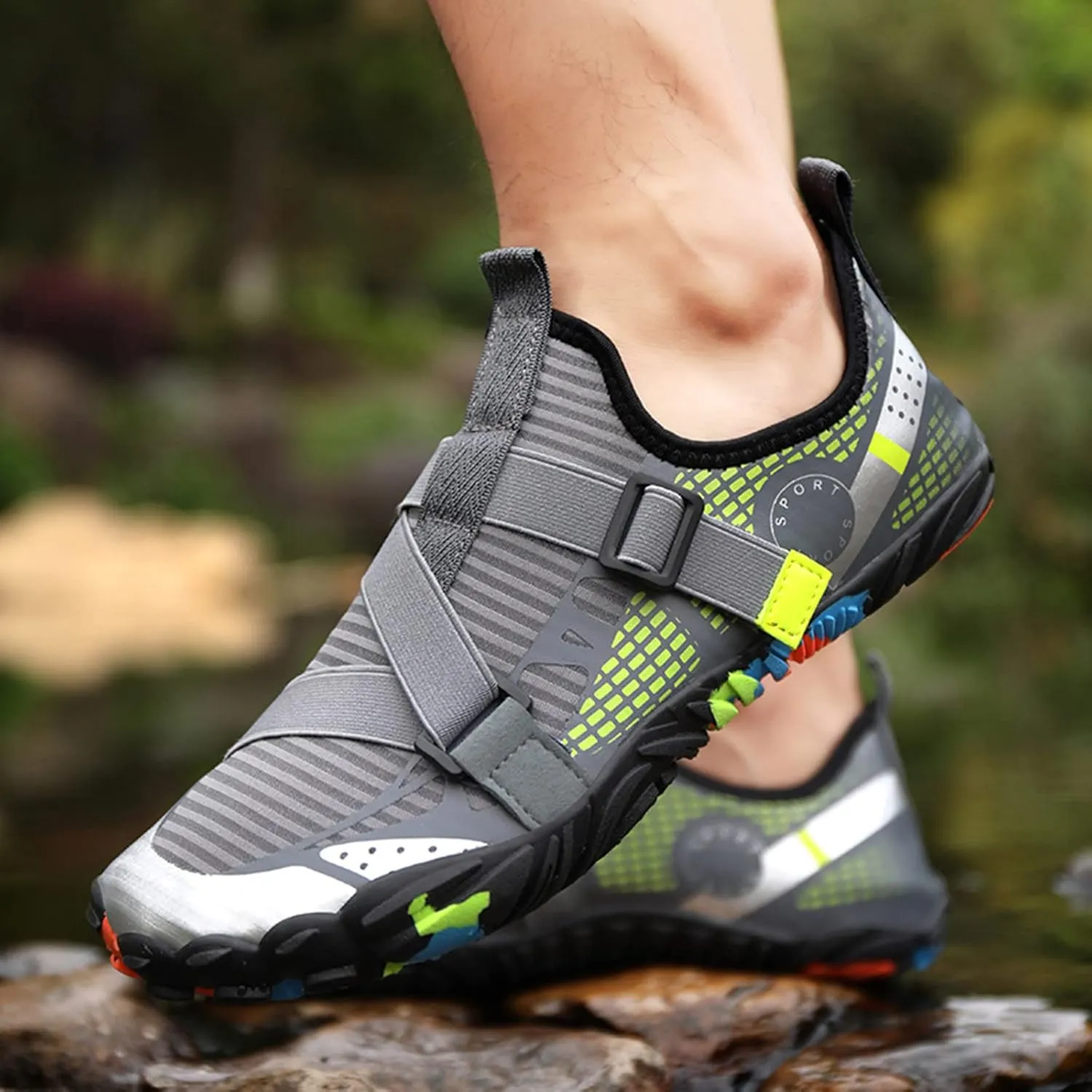Water Shoes Mens Womens Quick-Dry Barefoot Swim Beach Pool Shoes Comfy Aqua Yoga Socks for Hiking Walking Diving Wading Surf Outdoor Water Sports Adult Aqua Shoe with Adjustable Elastic Band