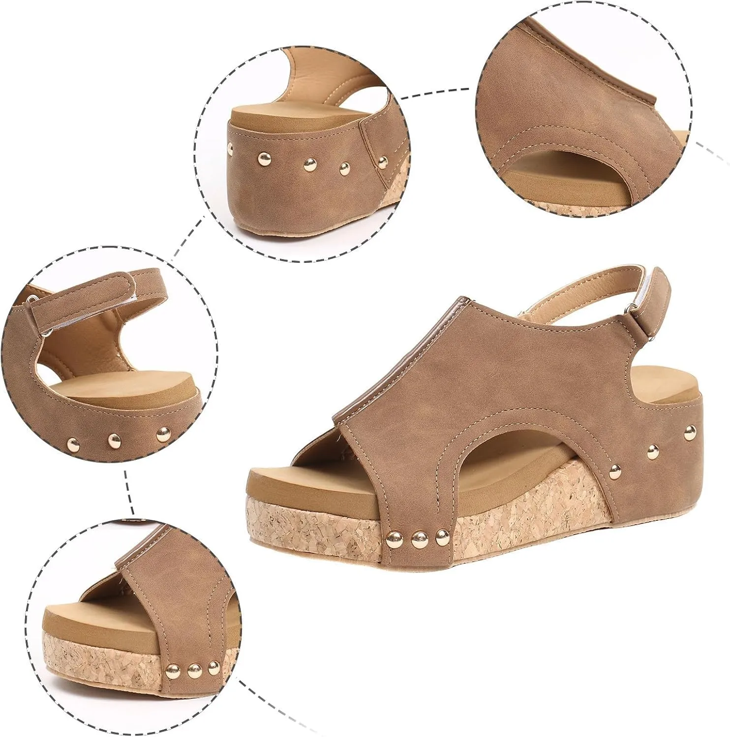 Wedge Sandals for Women 2025 New Platform Sandals with Ankle Strap Open Toe Espadrilles Wedge Heels Sandals Dressy Casual Boho Summer Beach Sandals Ladies Wedges