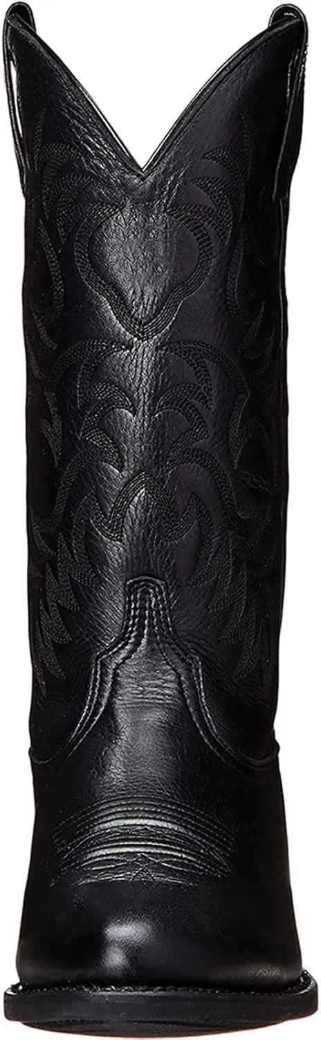 Western Boots Cowboy Boots Retro Embroidered Pointed Square Toe Chunky Block Heel Men Knight Boots Traditional Country Boots