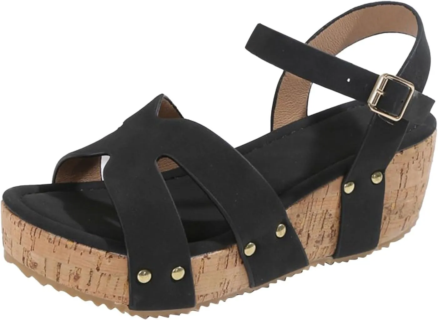 Wide Width Wedge Sandals For Women 2025 Platform Ankle Strap Open Toe Sandals Beach Vacation Wedding Dress Shoes